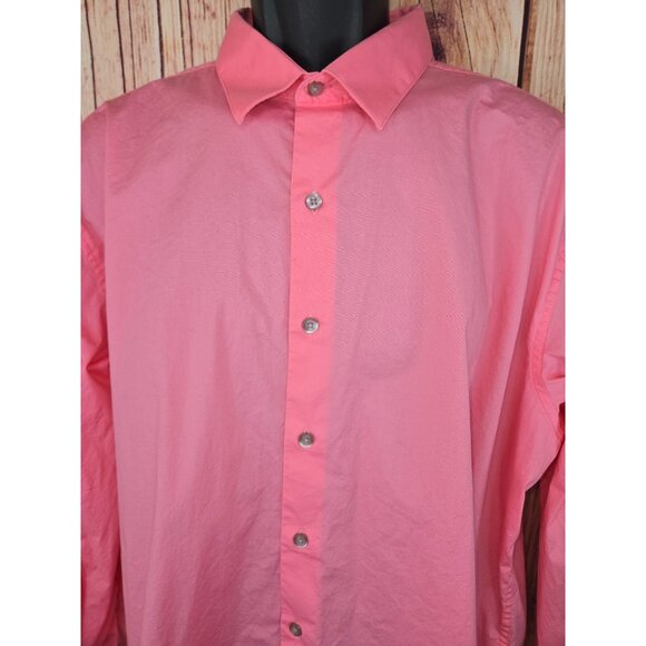 Alfani Slim Fit Mens Dress Shirt XL Pink Cotton Blend - Picture 3 of 6